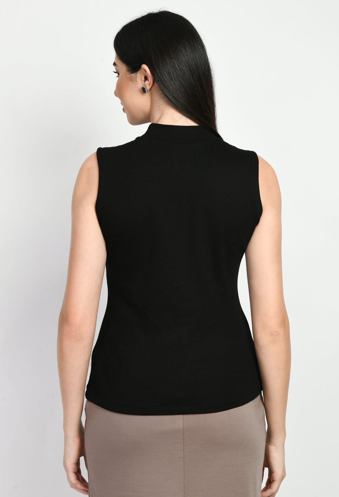 Black-Cotton-Blend-Prudence-High-Neck-Sleeveless-T-Shirt