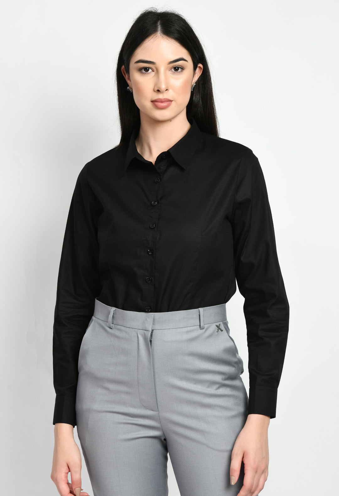 Black-Cotton-Charisma-Long-Sleeves-Formal-Shirt