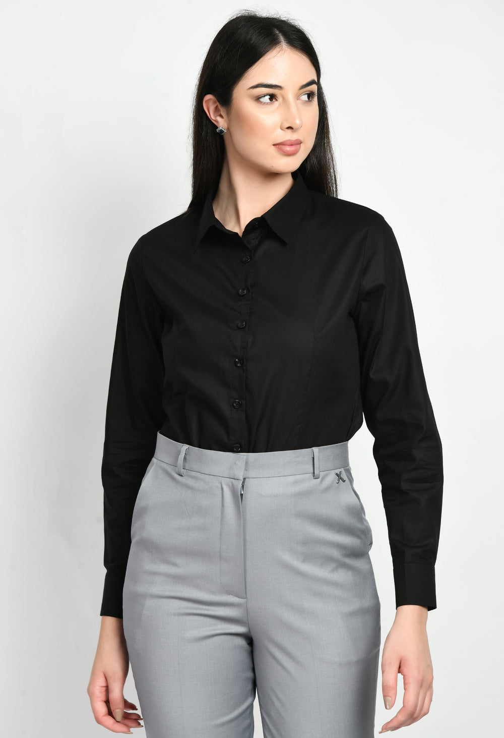 Black-Cotton-Charisma-Long-Sleeves-Formal-Shirt