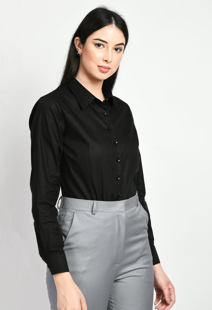 Black-Cotton-Charisma-Long-Sleeves-Formal-Shirt