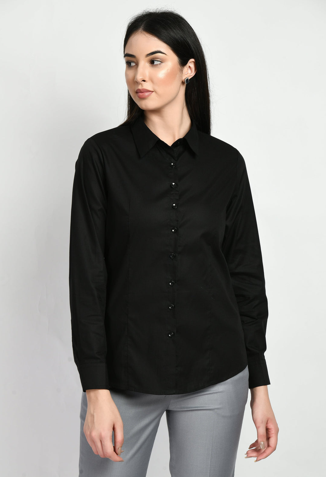 Black-Cotton-Charisma-Long-Sleeves-Formal-Shirt