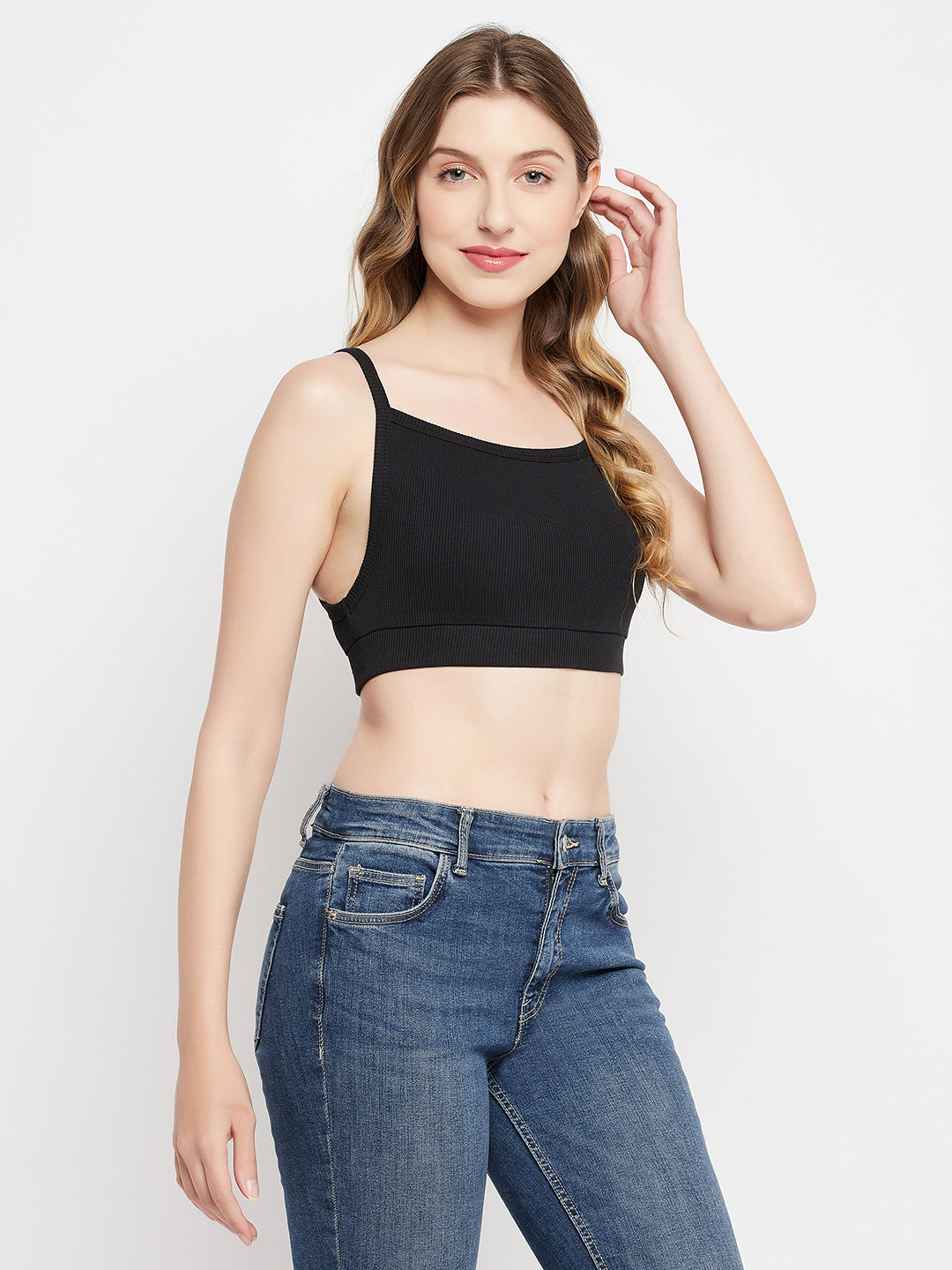 Black-Cotton-Chic-Basic-Ribbed-Cami-Crop-Top