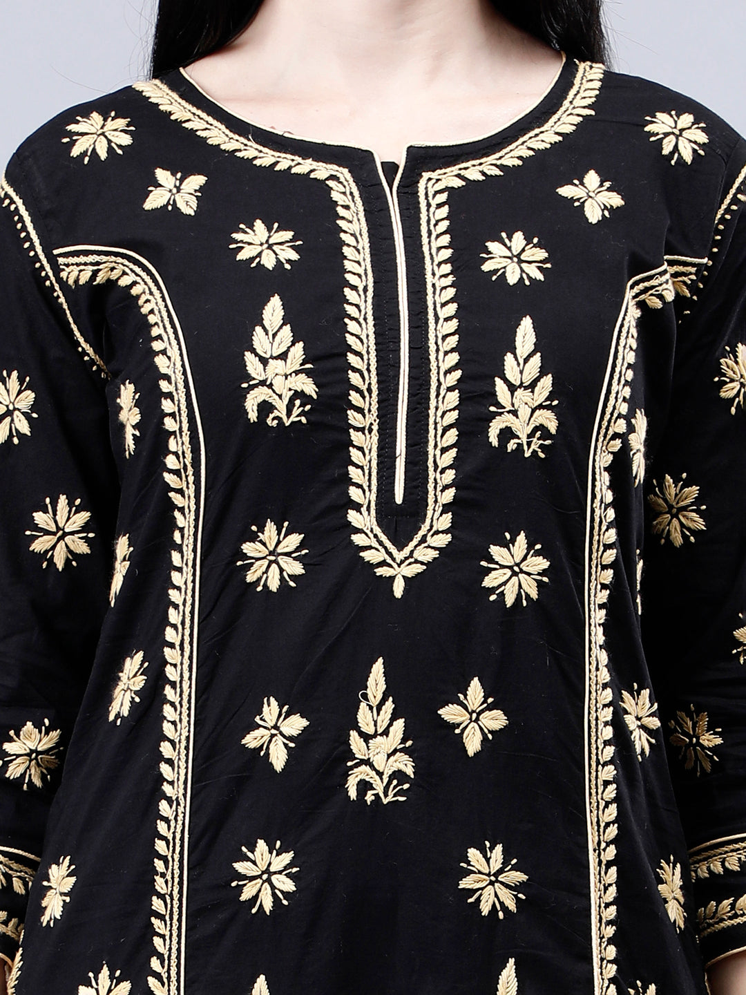 Black-Cotton-Embroidery-Chikankari-Kurta