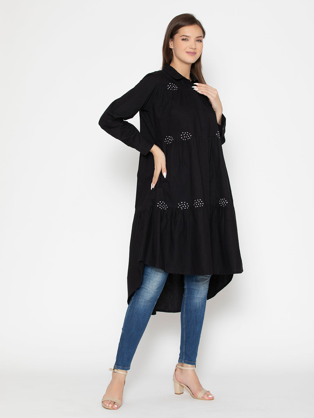 Black-Cotton-Eternal-Noble-Dotted-Dress