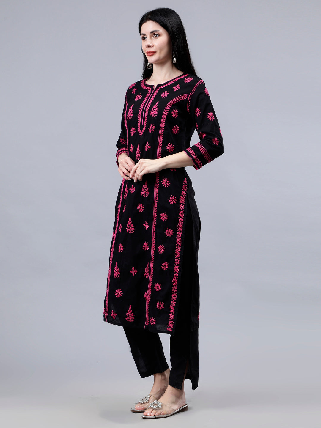 Black-Cotton-Hand-Embroidery-Chikankari-Kurti