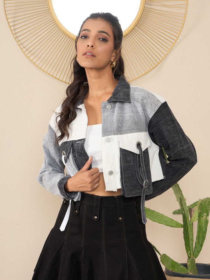 Black-Denim-Color-Blocking-Patchwork-Detail-Crop-Jacket