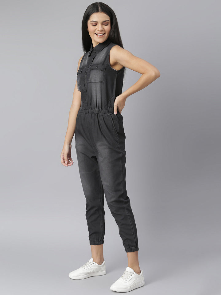 Black-Denim-Solid-Jumpsuit