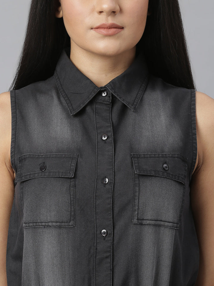 Black-Denim-Solid-Jumpsuit