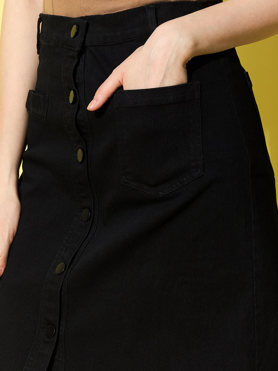 Black-Denim-Up-And-Down-Skirt