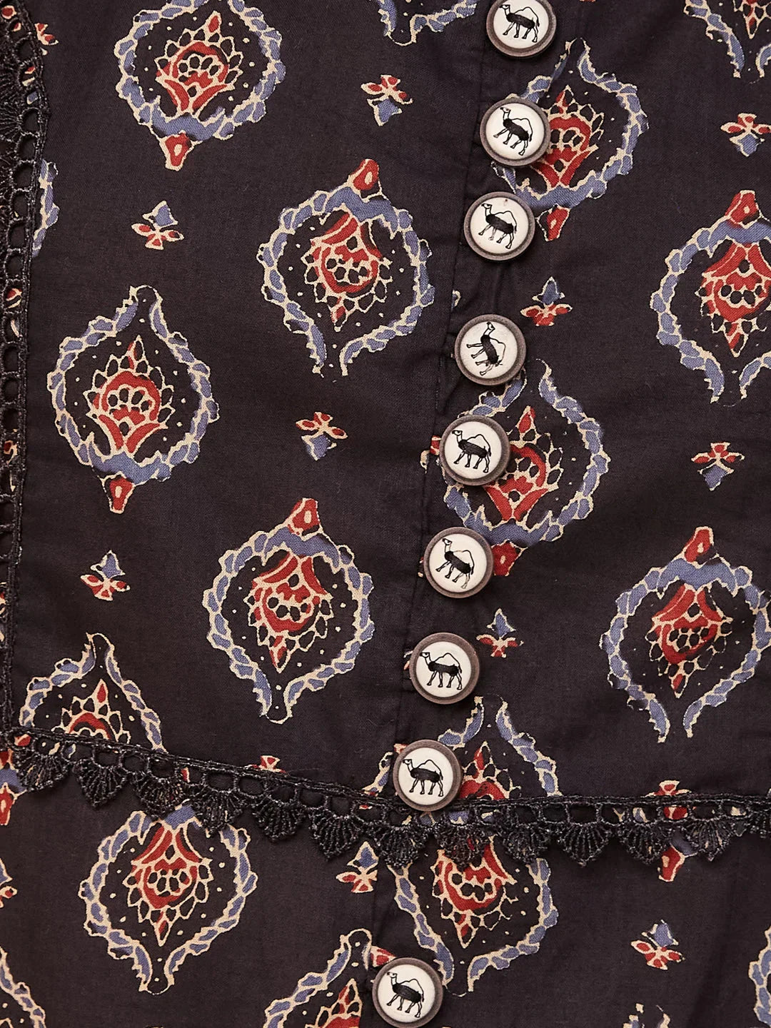 Black-Cotton-Ethnic-Motifs-Round-Neck-Straight-Kurta