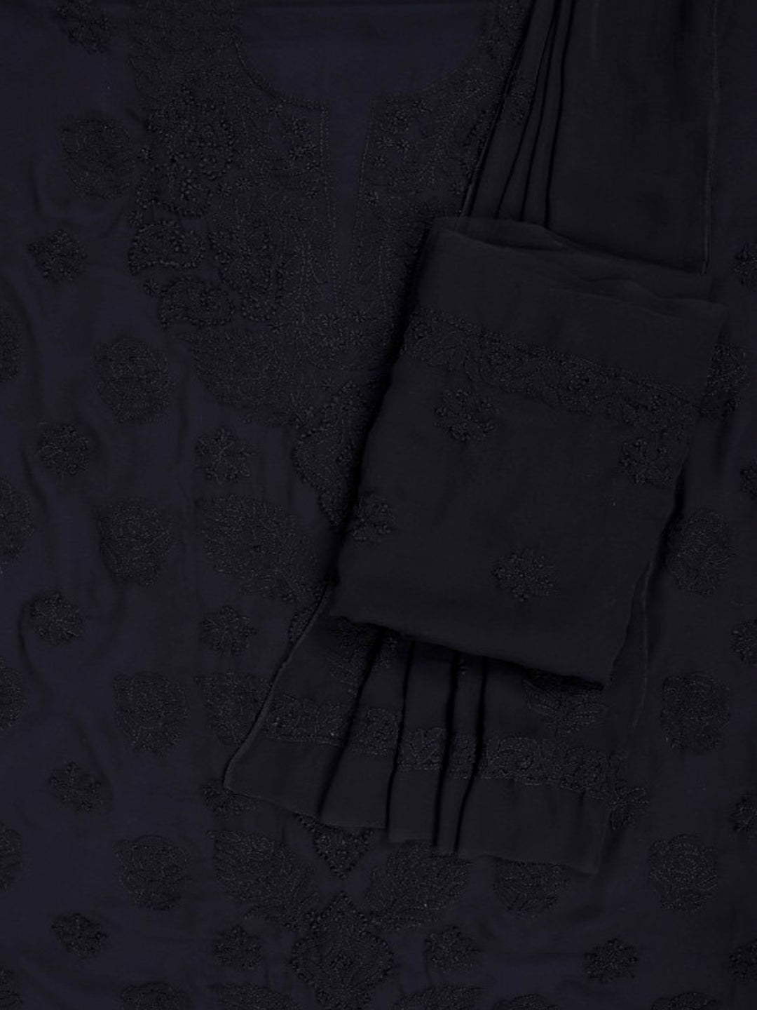 Black-Georgette-Chikankari-Tone-to-Tone-Dress-Material