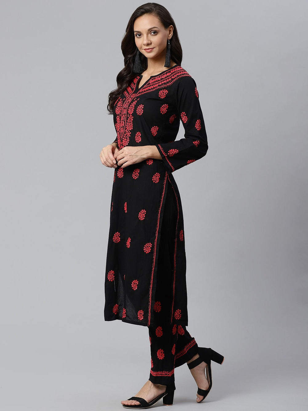 Black-Lucknow-Chikankari-Kurta-&-Palazzo-Set