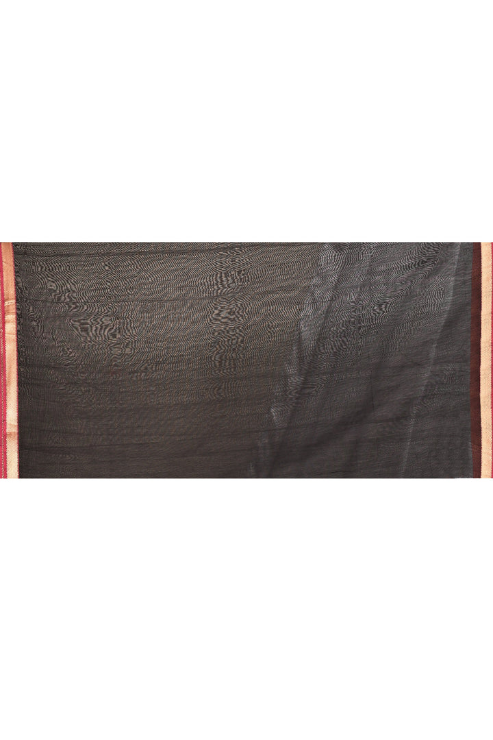 Black-Maheshwari-Golden-Border-Saree