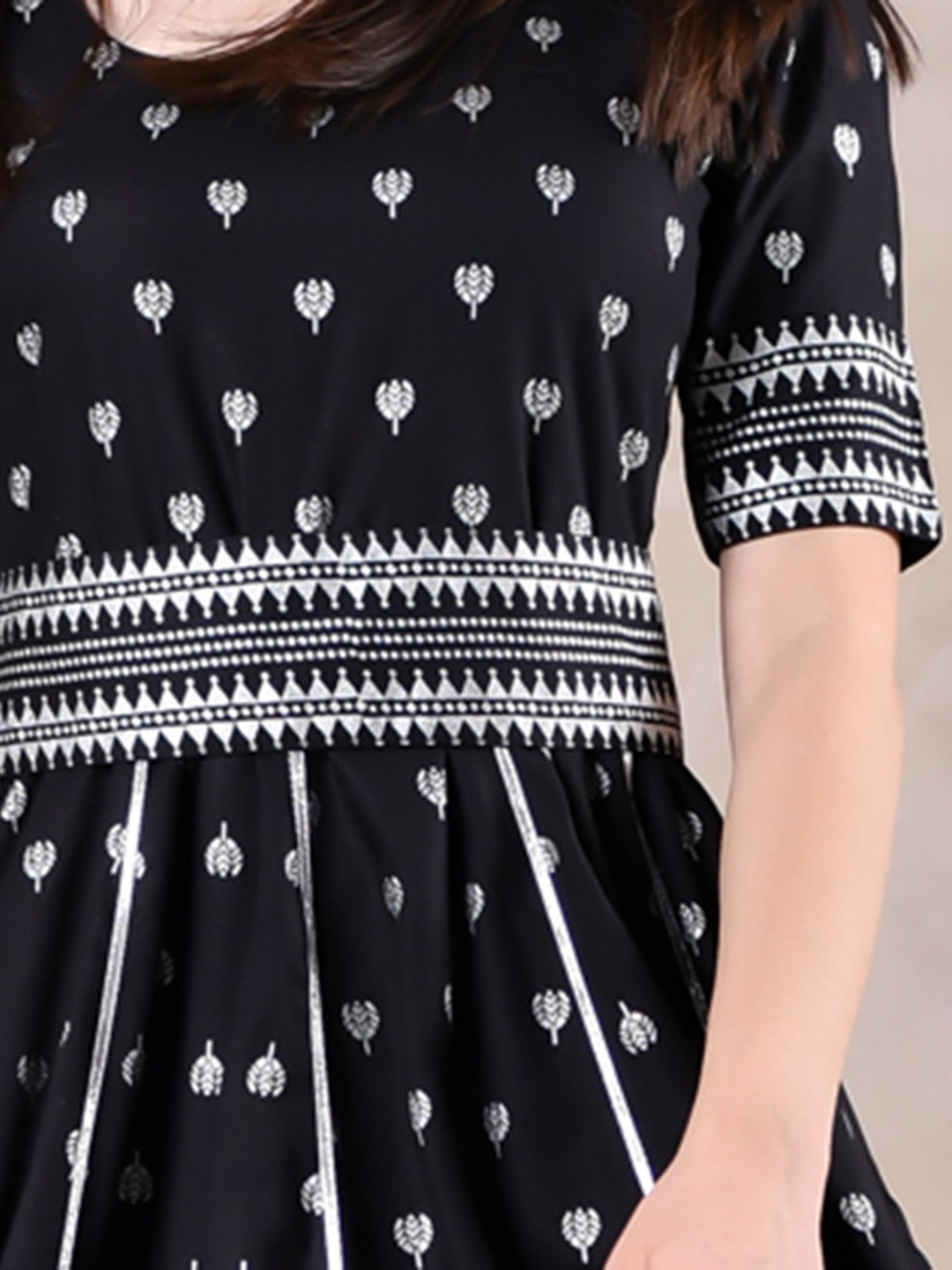 Black Polka Dress With Gota Work