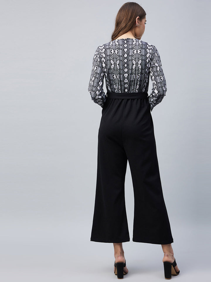 Black-Polyester-Animal-Print-Jumpsuit