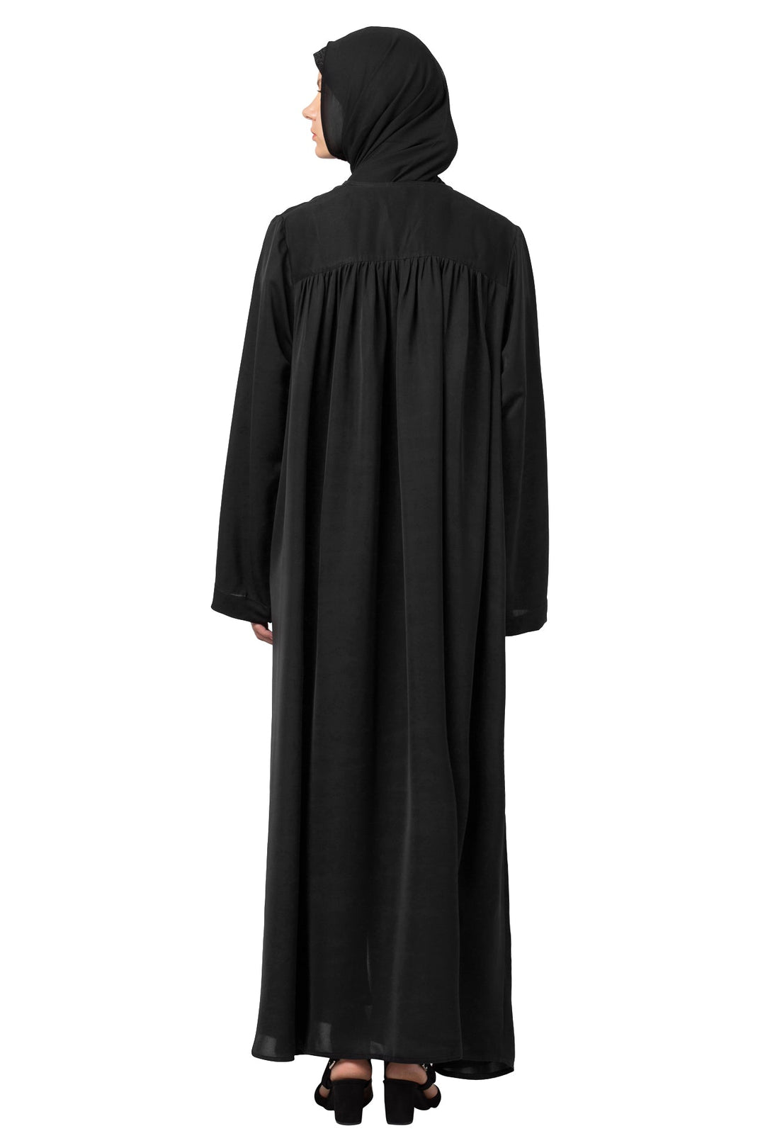 Black-Polyester-Button-Up-Abaya