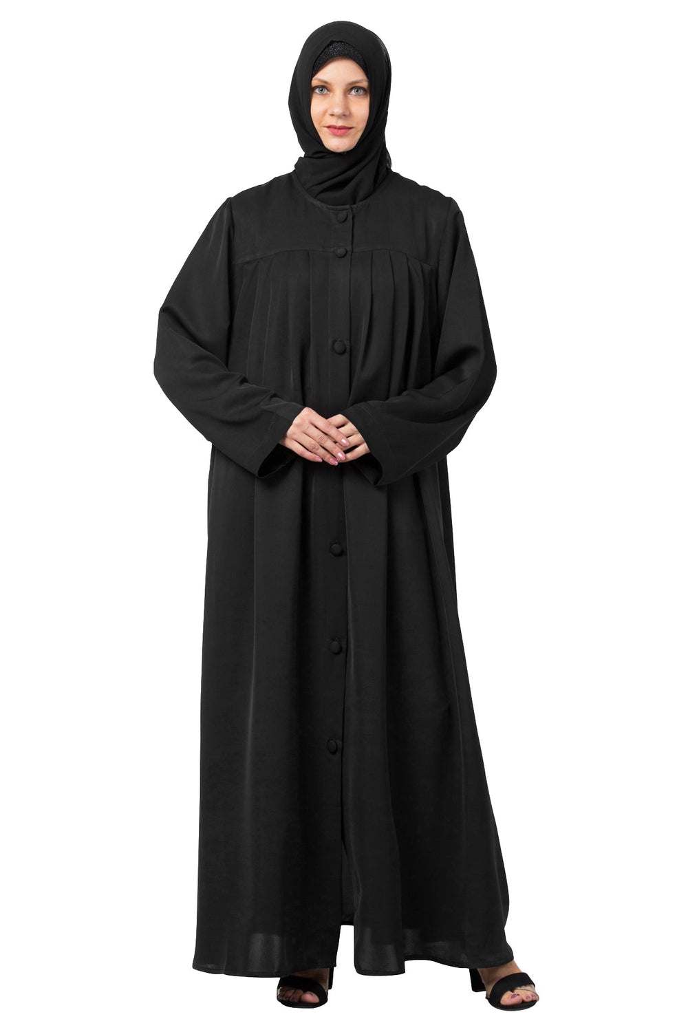 Black-Polyester-Button-Up-Abaya