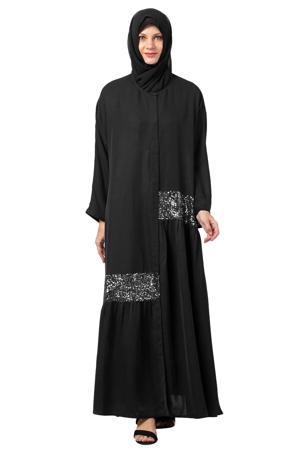Black-Polyester-Embellished-Detail-Burqa
