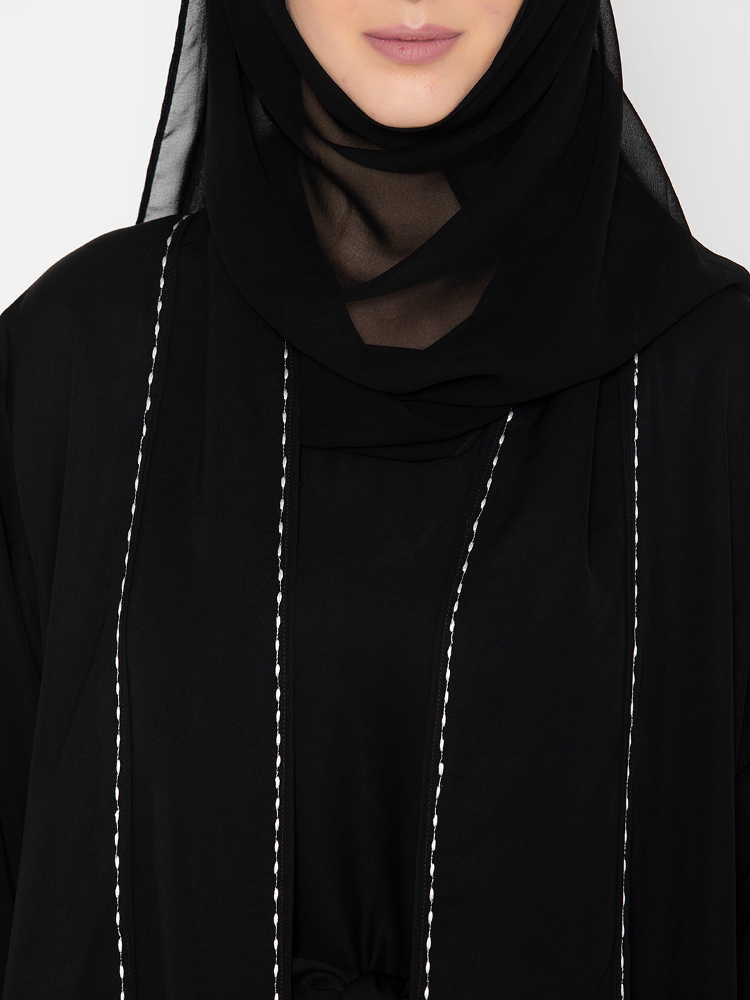 Black-Polyester-Embroidered-Rice-Stich-Abaya