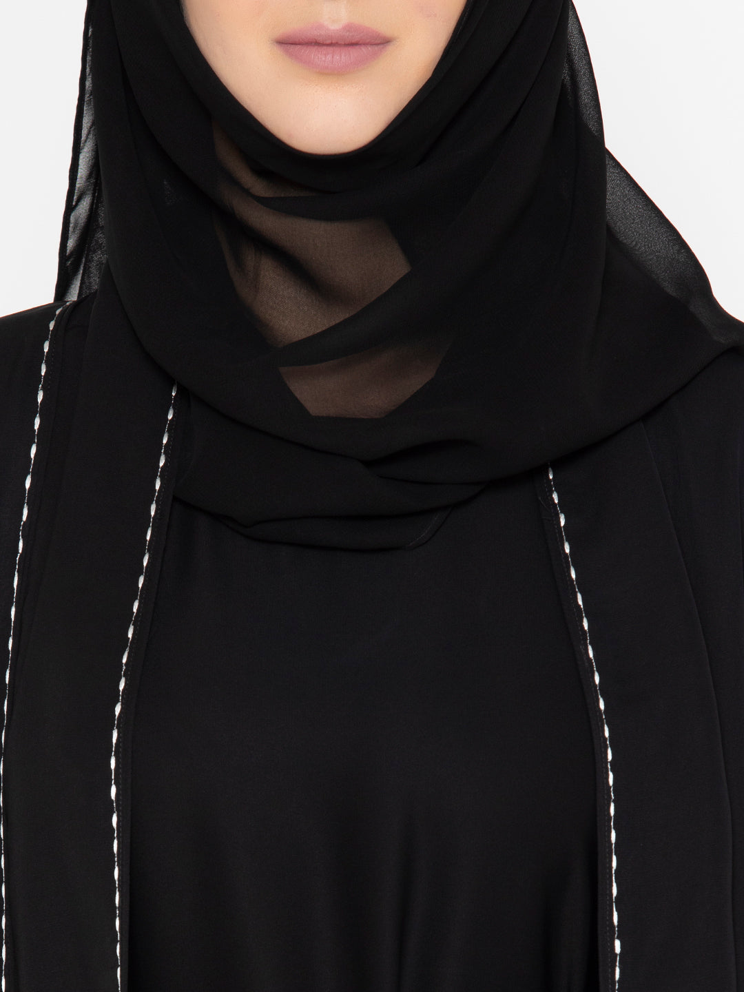 Black-Polyester-Embroidered-Rice-Stich-Abaya