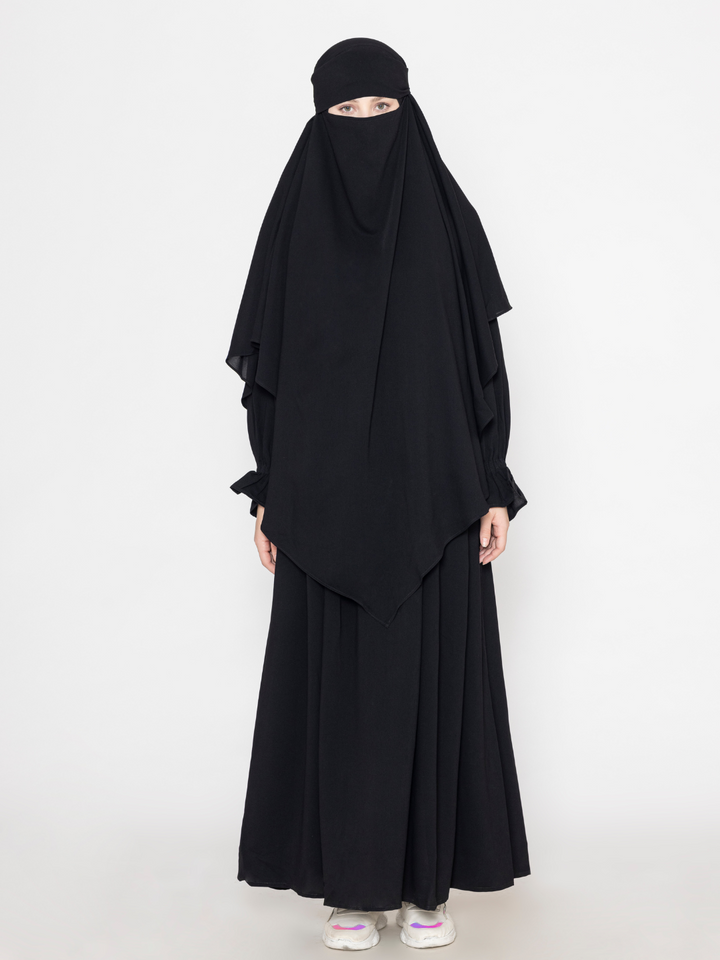 Black-Polyester-Front-Pleated-Crickeled-Abaya