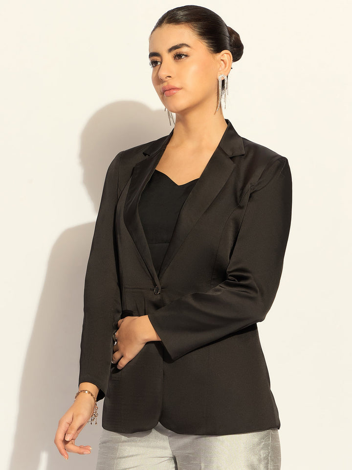 Black-Polyester-Loose-Fit-Elegant-Blazer