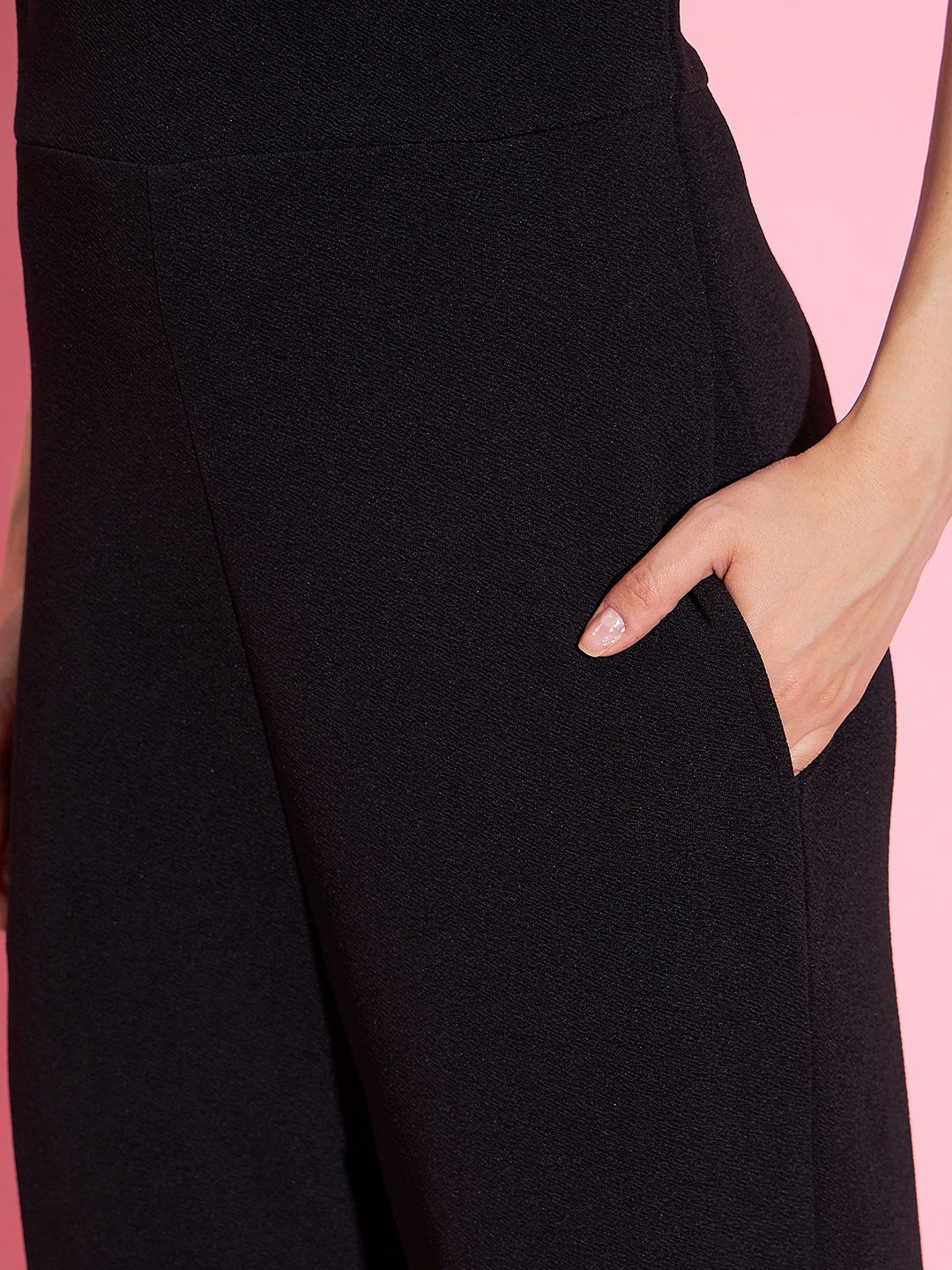 Black-Polyester-Lycra-Front-Pleat-Jumpsuit