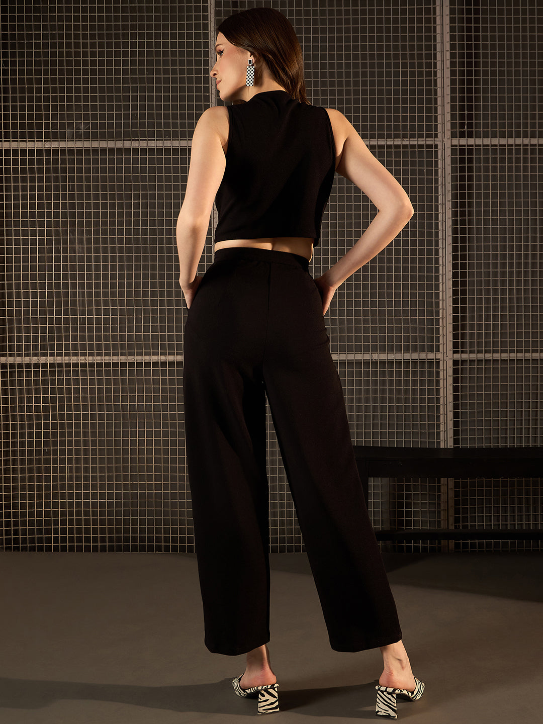 Black-Polyester-Lycra-Solid-Jumpsuit