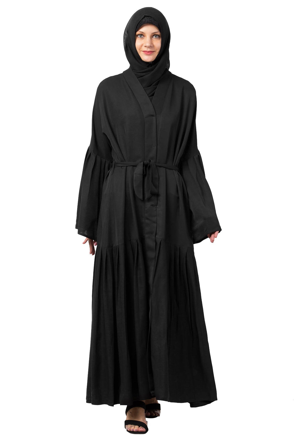 Black-Polyester-Noble-Stylized-Harmony-Abaya