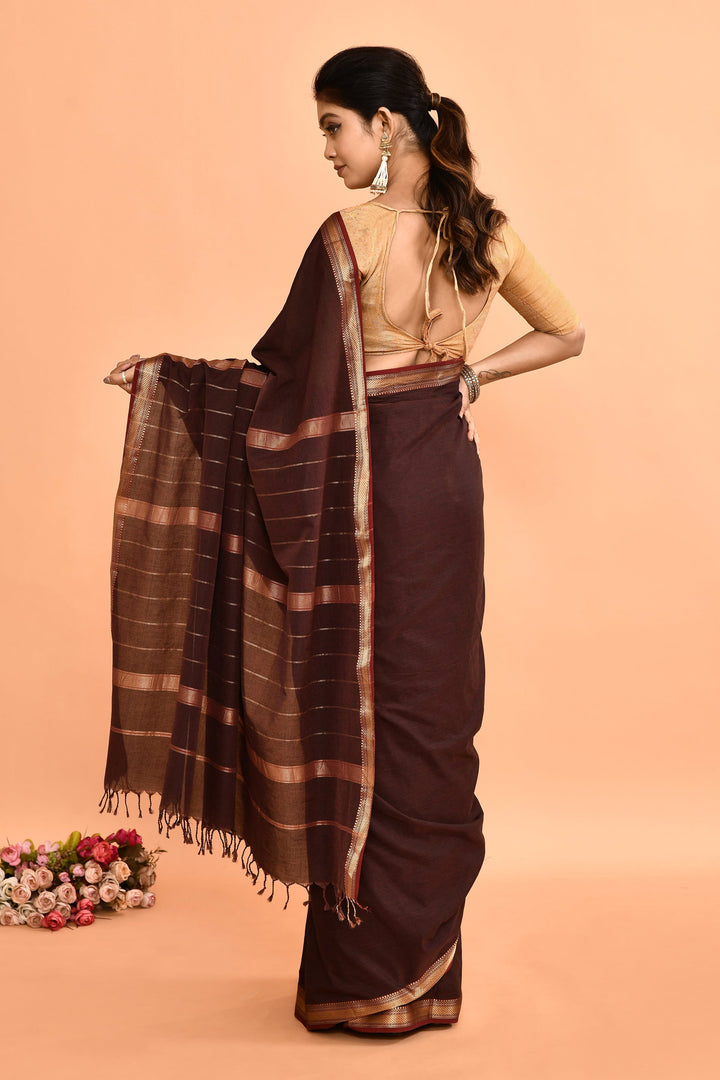 Black-Pure-Cotton-Maheshwari-Saree