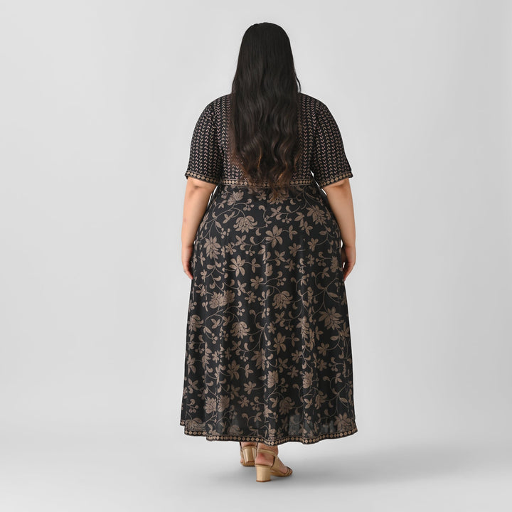 Black-Rayon-Bandhani-Inspired-Floral-Maxi-Dress