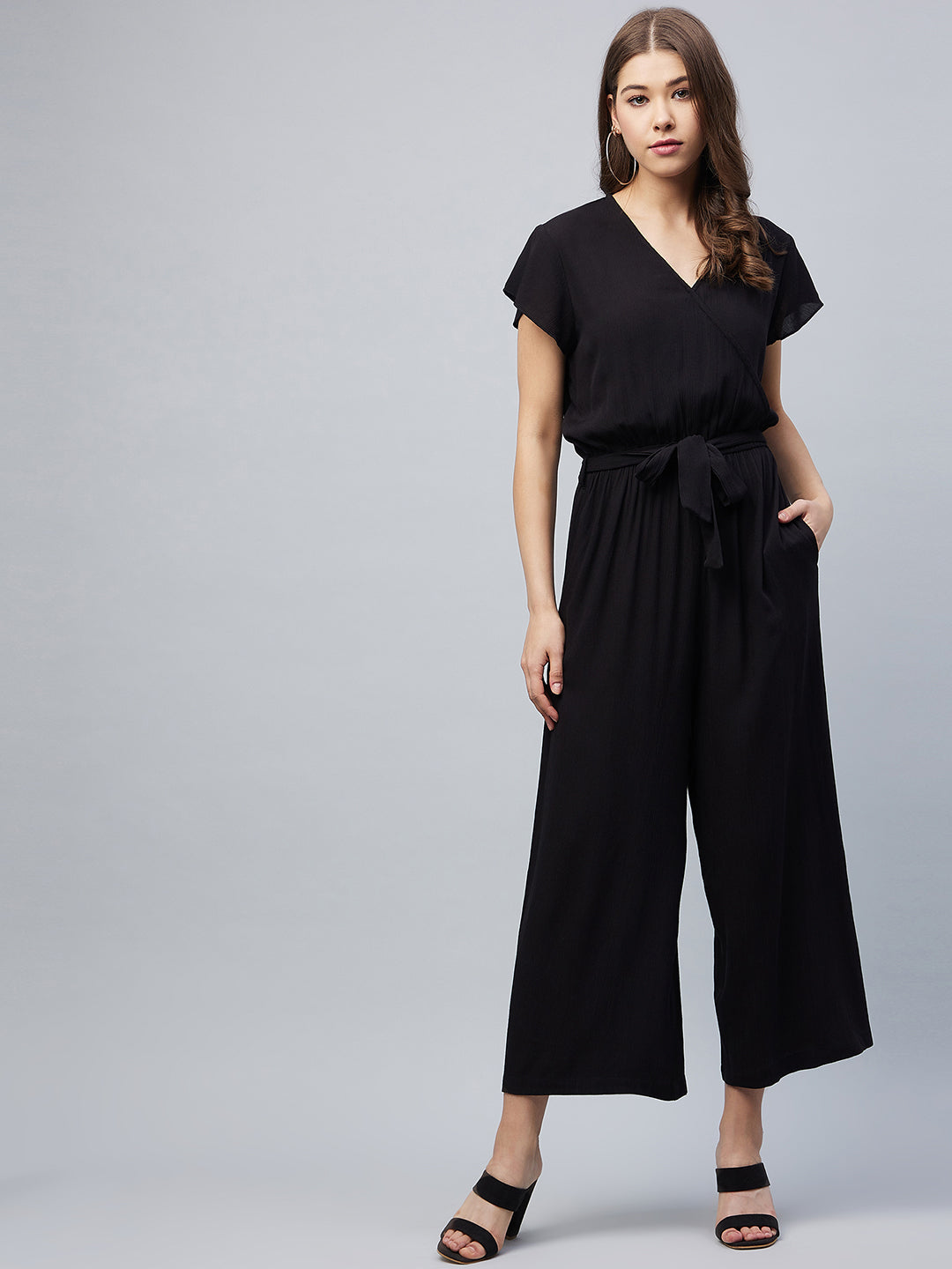 Black-Rayon-Solid-V-Neck-Jumpsuit