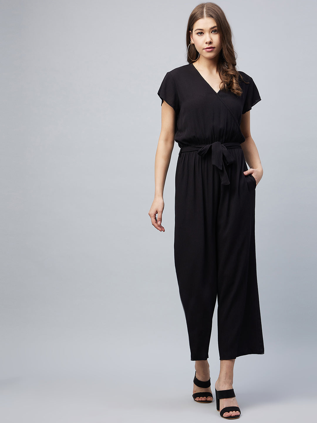 Black-Rayon-Solid-V-Neck-Jumpsuit