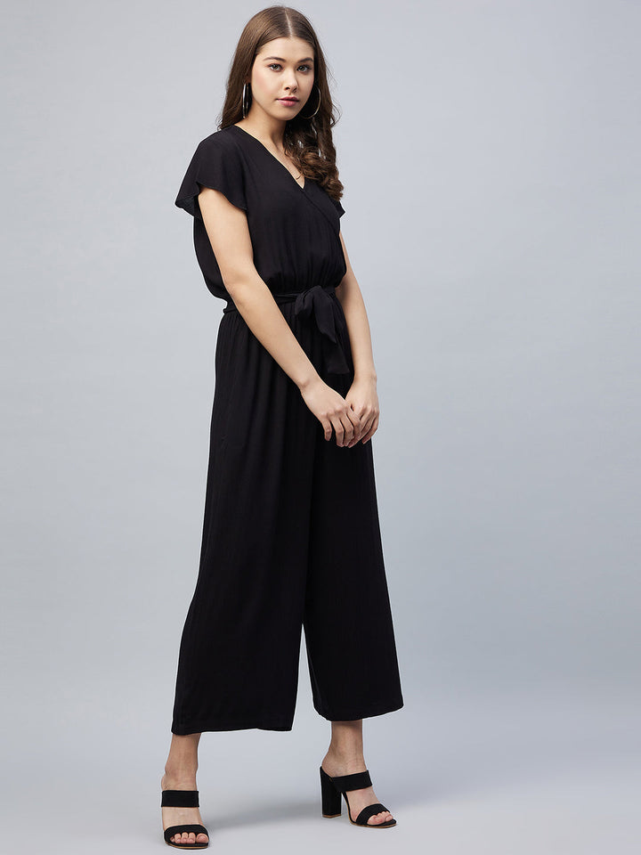 Black-Rayon-Solid-V-Neck-Jumpsuit