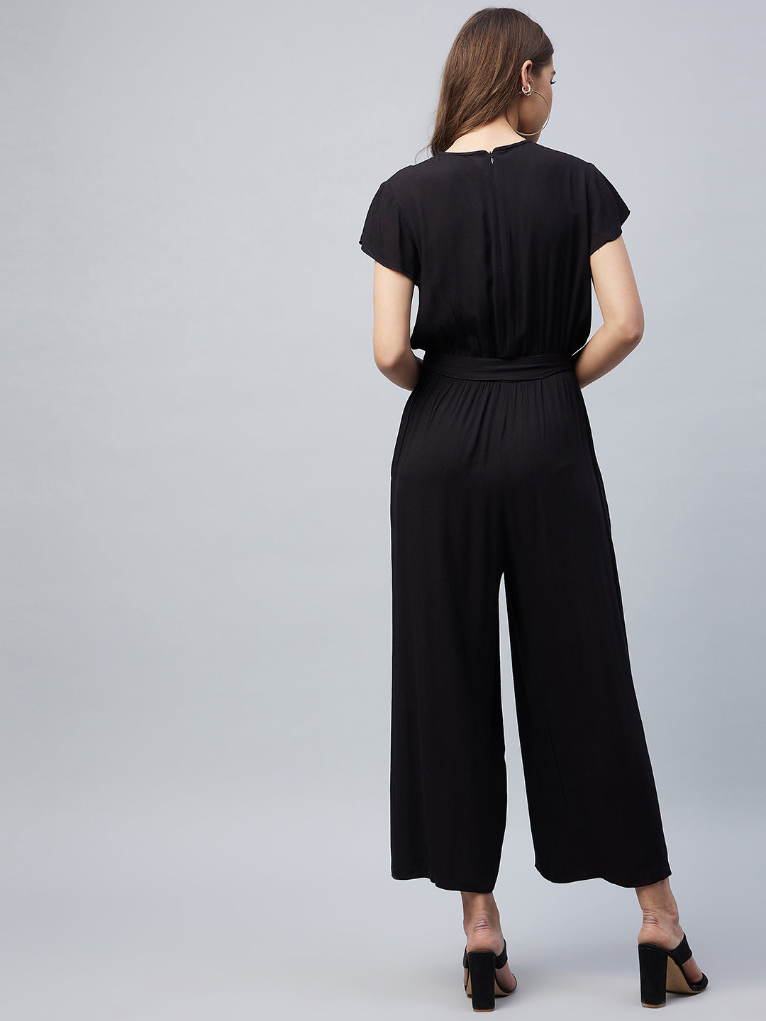 Black-Rayon-Solid-V-Neck-Jumpsuit