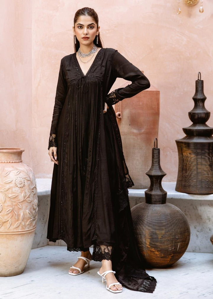 Black-Silk-Cross-Gather-Anarkali-Set