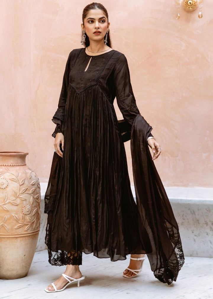 Black-Silk-Embroidered-Keyhole-Anarkali-Set