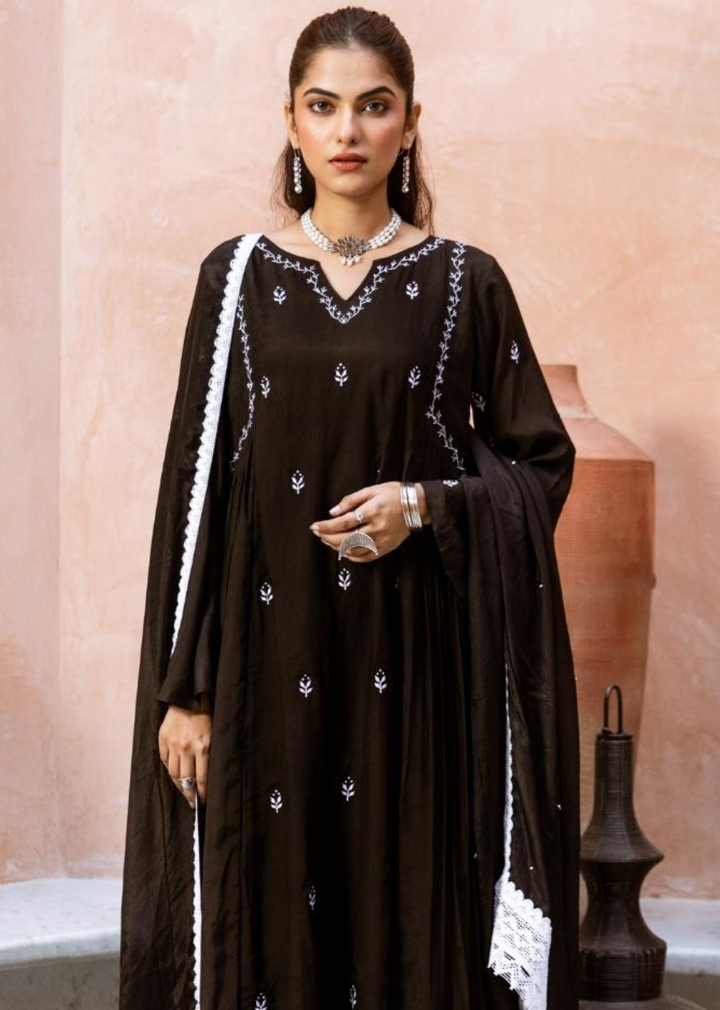 Black-Silk-Side-Gather-Anarkali-Set