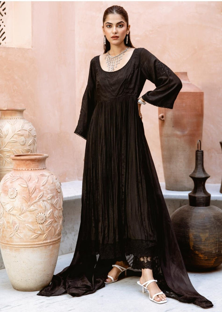 Black-Silk-Thread-Embridered-Gather-Anarkali-Set