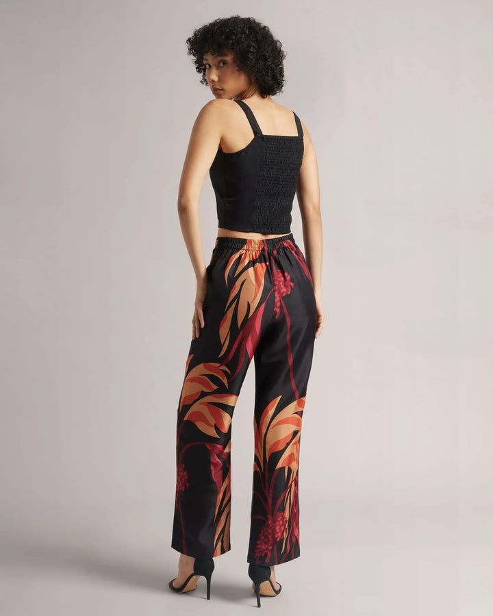 Black & Orange Organza Botanic Print Formal Co-Ord Set