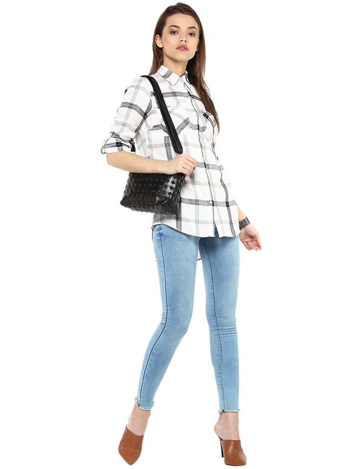Black-And-White-Rayon-Check-Shirt