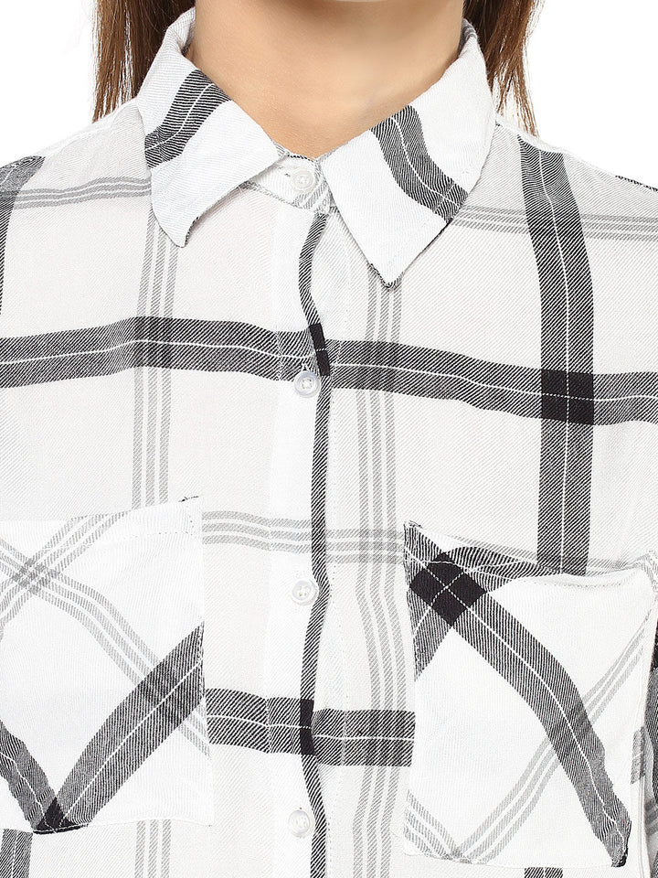 Black-And-White-Rayon-Check-Shirt