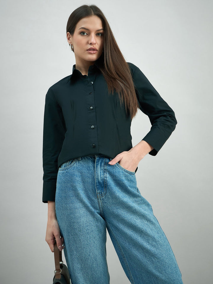 Black-Cotton-Classic-Button-Down-Poplin-Shirt