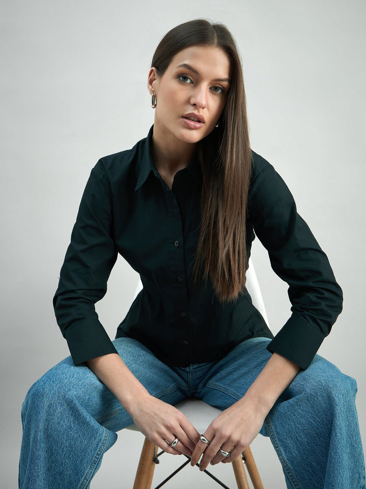 Black-Cotton-Classic-Button-Down-Poplin-Shirt