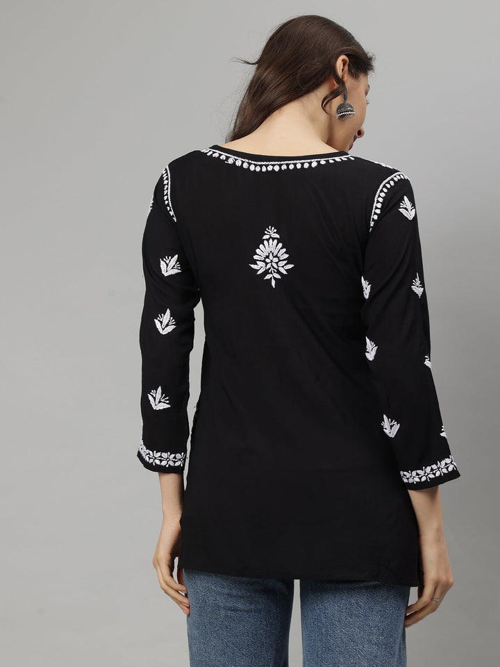 Black-Modal-Lucknowi-Chikankari-Tunic-ONLY