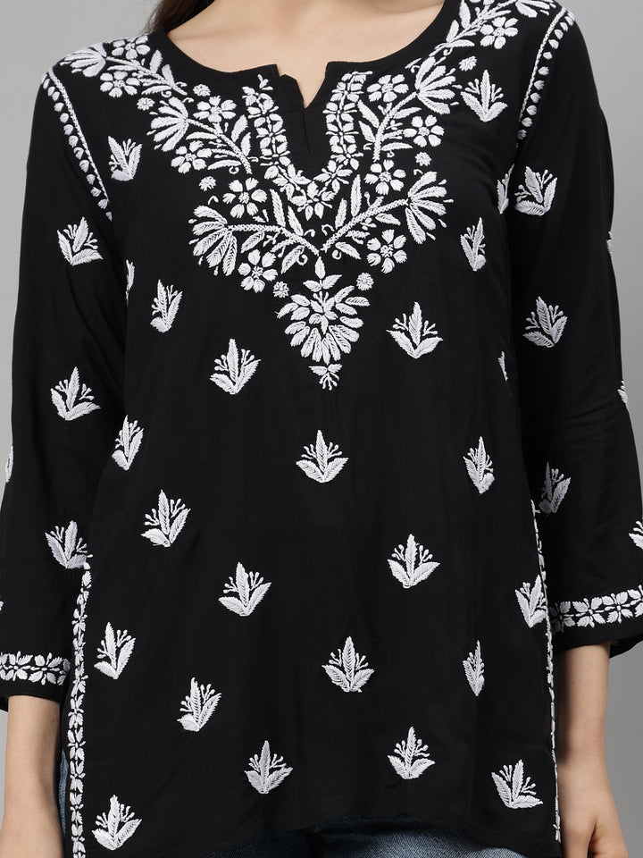 Black-Modal-Lucknowi-Chikankari-Tunic-ONLY