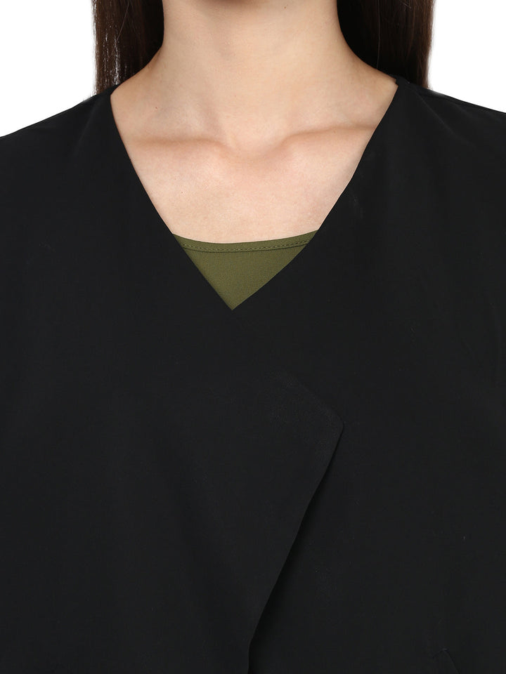 Black-Polyester-Short-Blazer-Top