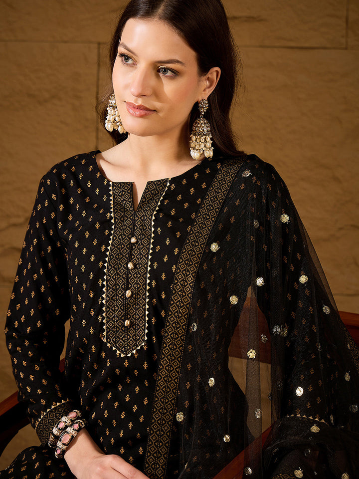 Black-Viscose-Rayon-Motifs-Printed-3-Piece-Kurta-Set