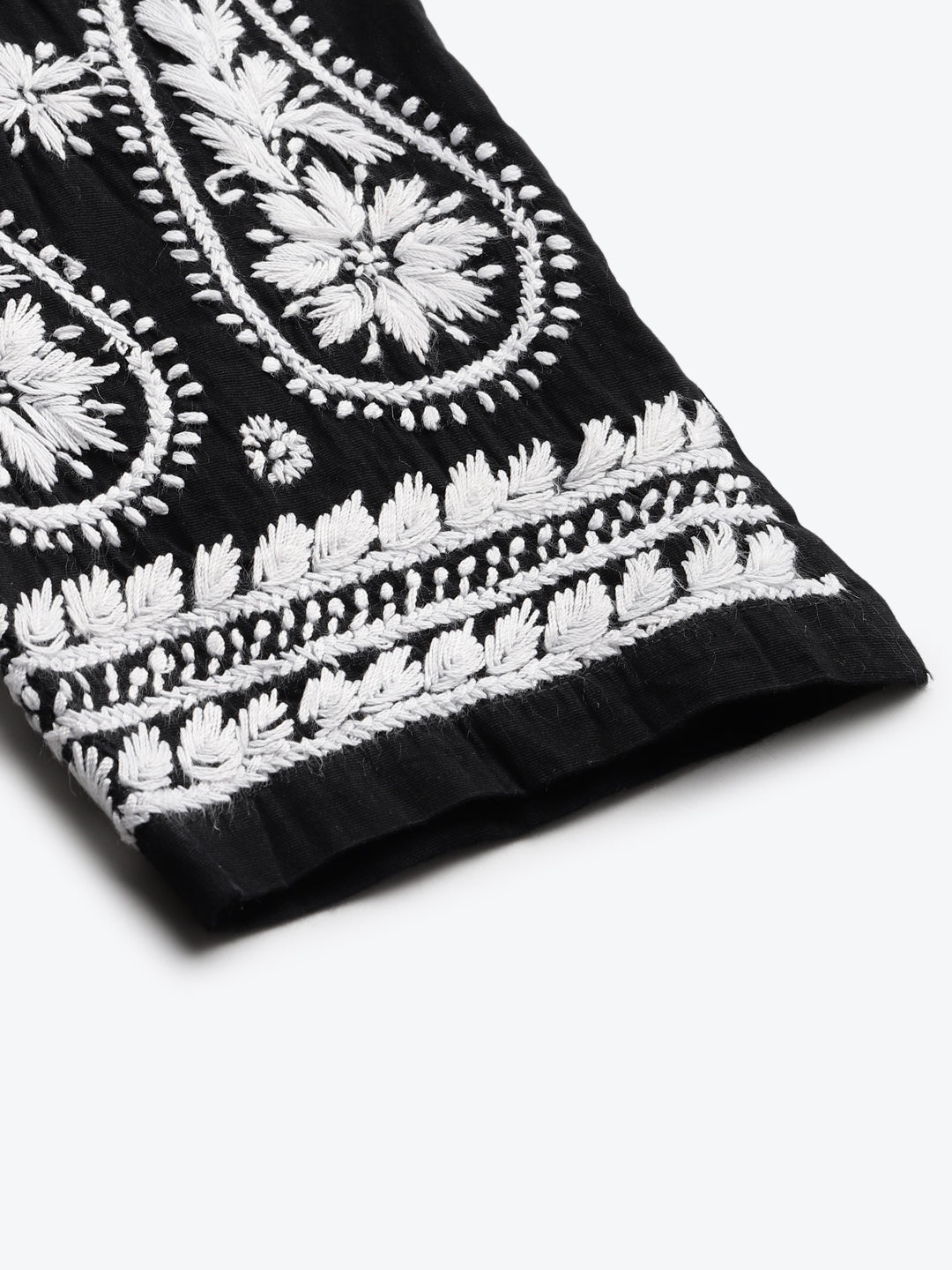 Black & White Cotton 100% Original Chikankari Trouser