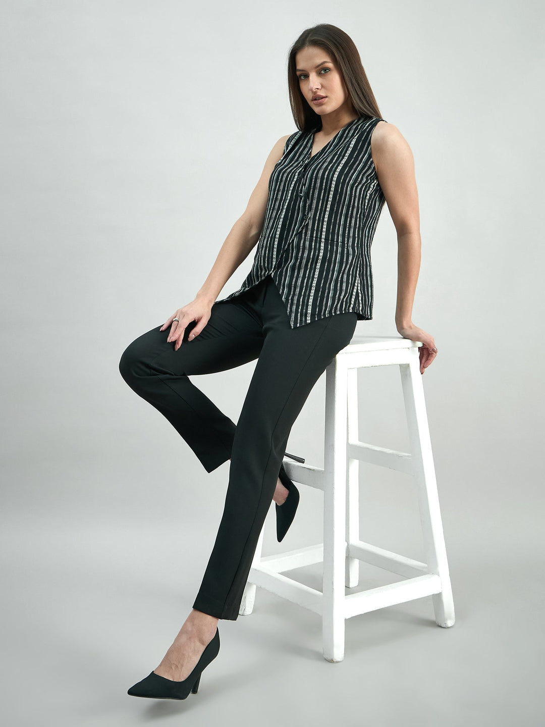 Black-&-White-Woven-Asymmetric-Striped-Vest-Top